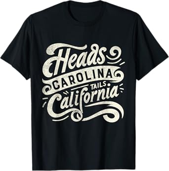 Heads Carolina Tail California Retro Vintage Country Music T-Shirt