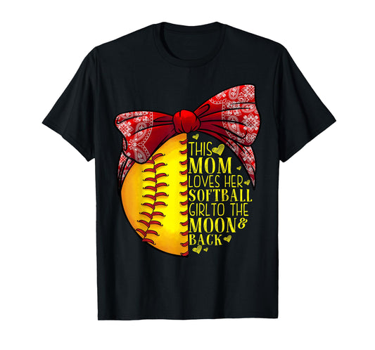 Funny Softball Gift Mom Women Pitcher Catcher Girls Lovers T-Shirt