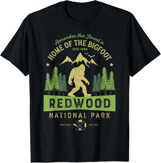 Redwood National Park T Shirt Vintage California Bigfoot Tee T-Shirt