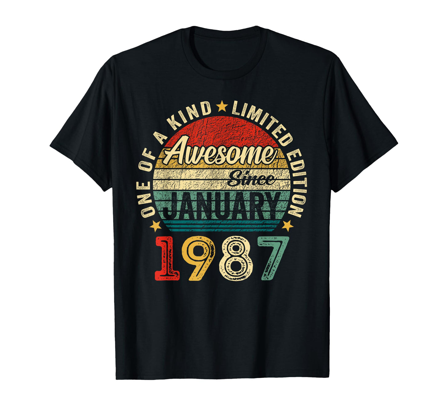 38 Year Old Vintage January 1987 38th Birthday Men Women Boy T-Shirt