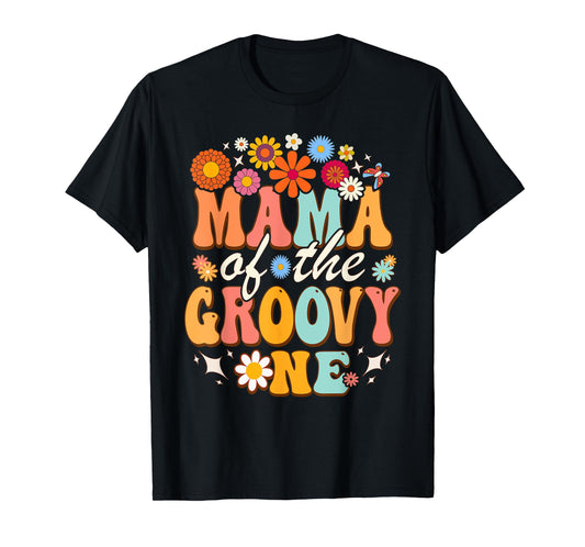 Mama of Groovy One Matching Family First Birthday Party T-Shirt