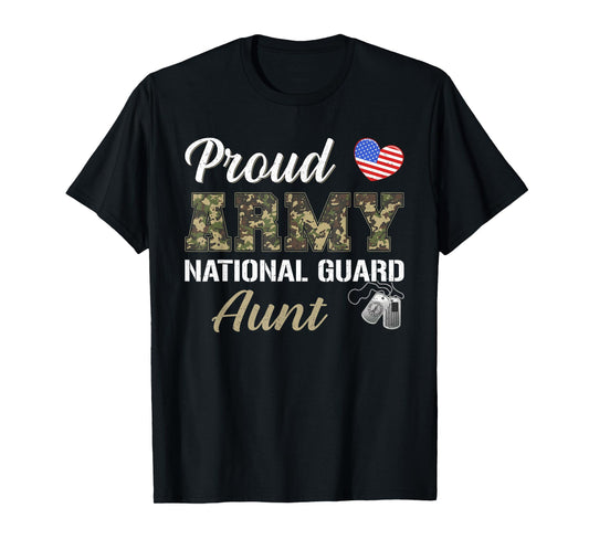 Retro Proud Army National Guard Aunt Military Pride Costume T-Shirt