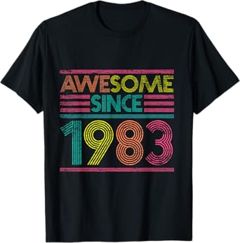 Awesome Since 1983 42nd Birthday Gifts 42 Years Old T-Shirt