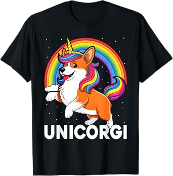 Funny Welsh Corgi Unicorn Unicorgi Cute Halloween Costume T-Shirt