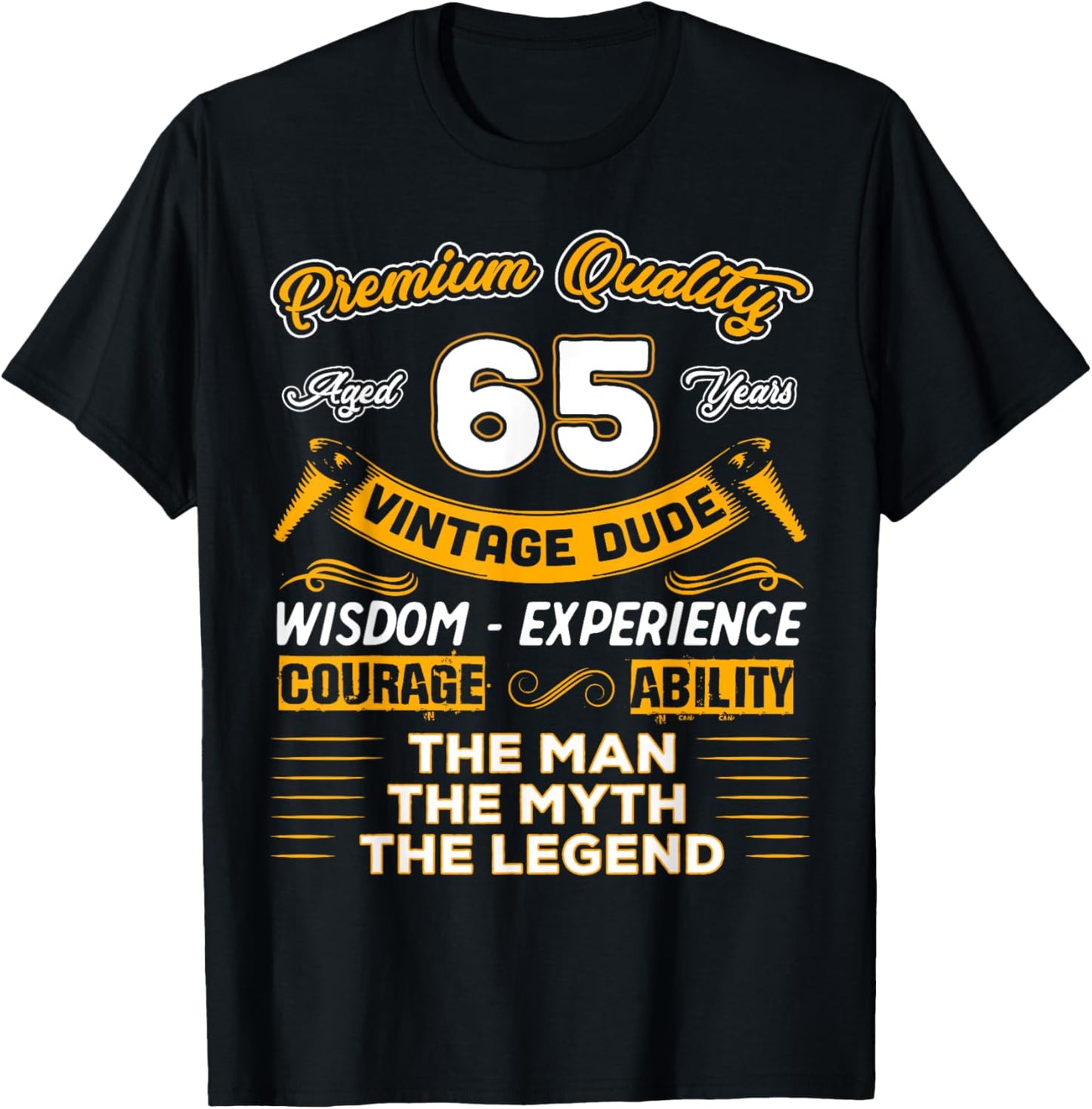 Vintage Dude The Man Myth Legend 65 Yrs 65th Birthday Shirt T-Shirt