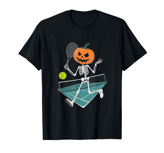 Tennis Pumpkin Jack O LanternFunny Halloween Pun T-Shirt