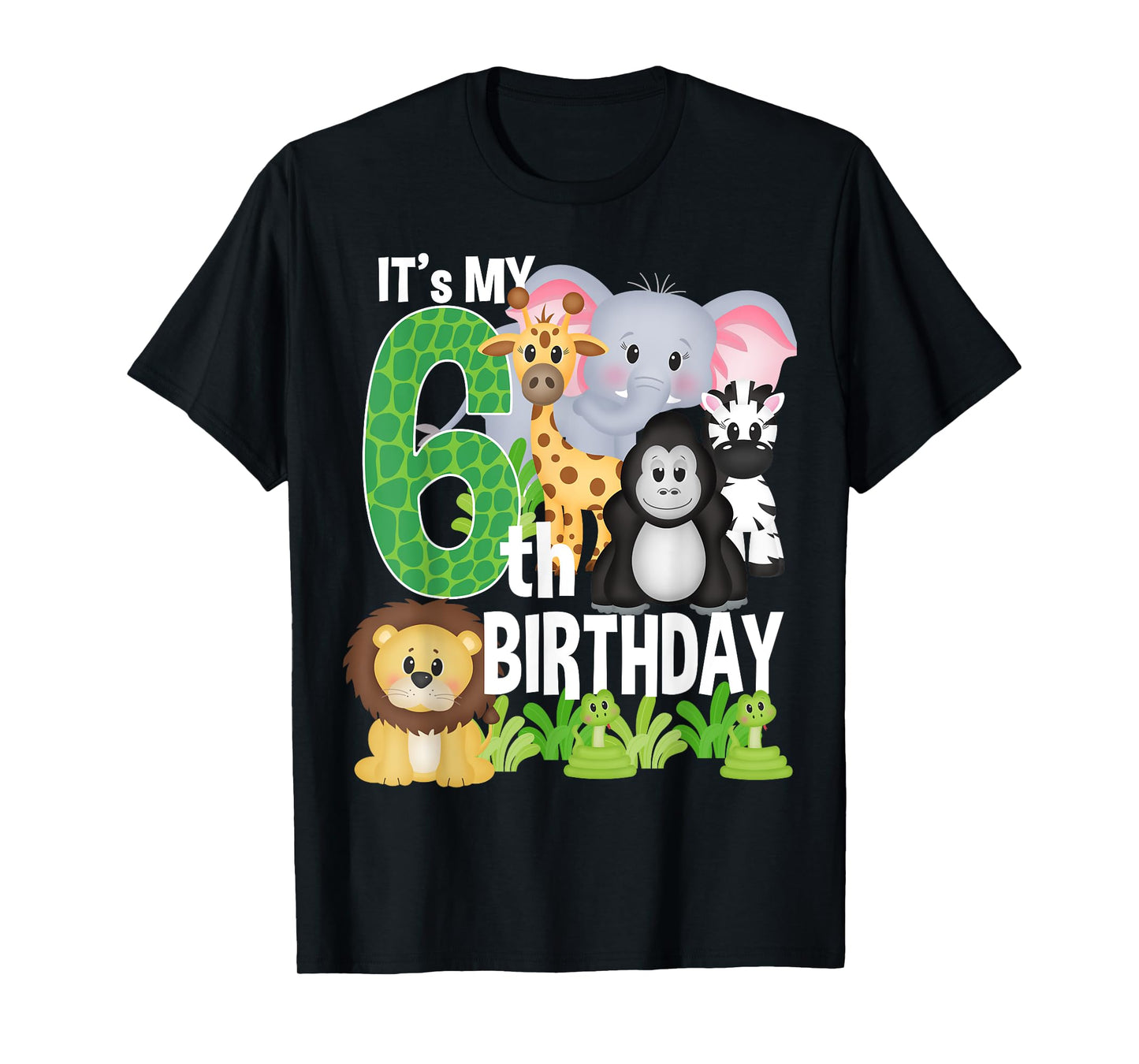 It's My 6th Birthday Party Jungle Safari Zoo Theme Bday T-Shirt