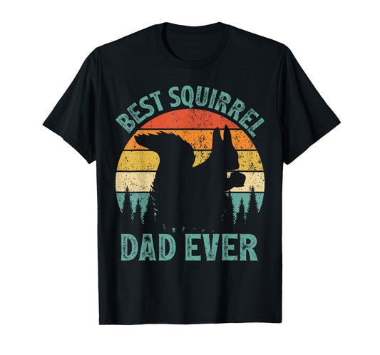 Mens Funny Squirrel Vintage Best Squirrel Dad Ever Father's Day T-Shirt