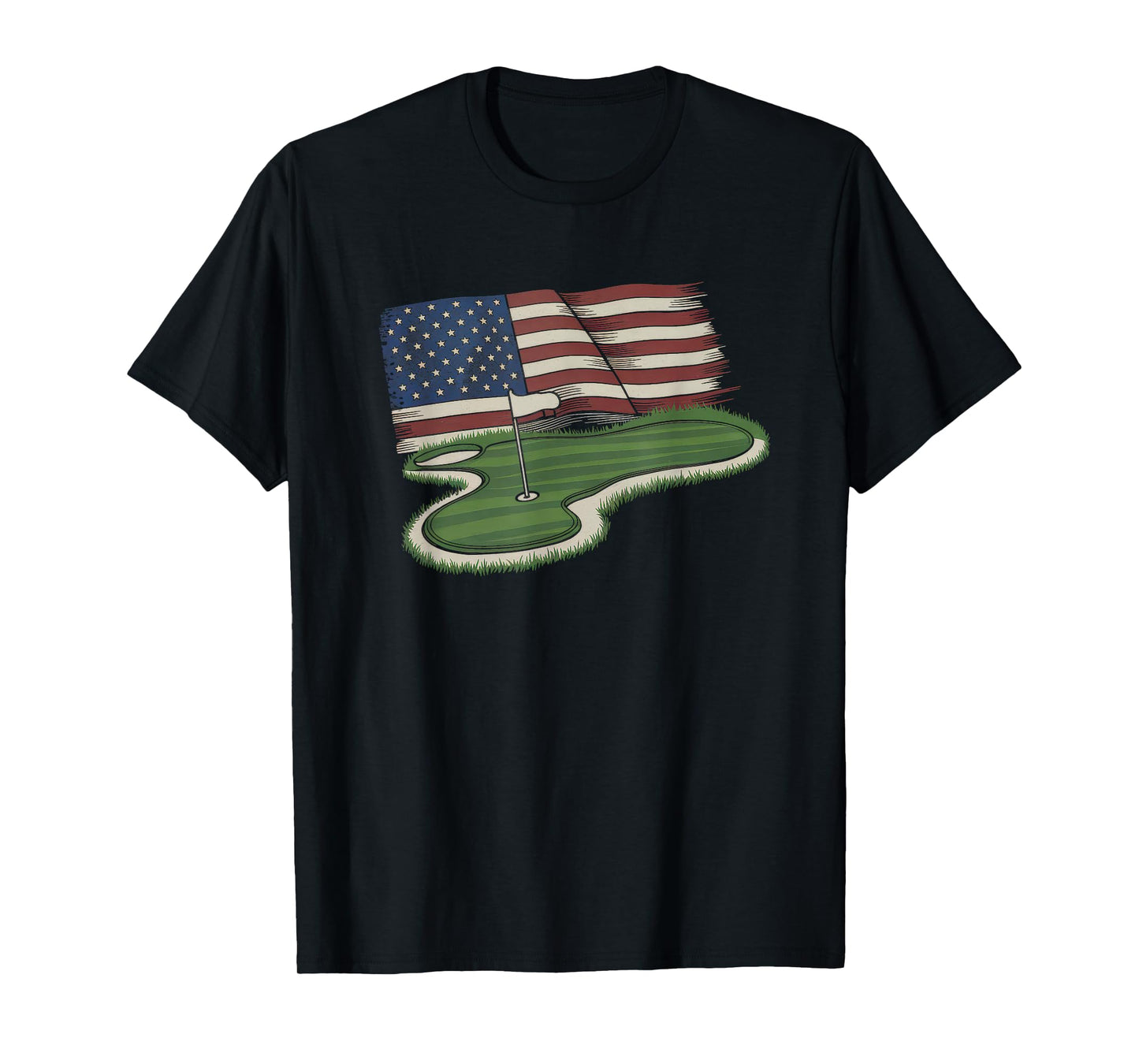 American Flag Golf Tshirt Men Women Golf Club Golfer Golfing T-Shirt