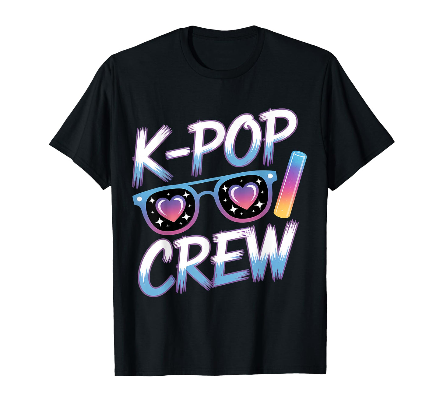 K-Pop Crew Sunglasses Heartbeat Style T-Shirt - T-Shirt | Black