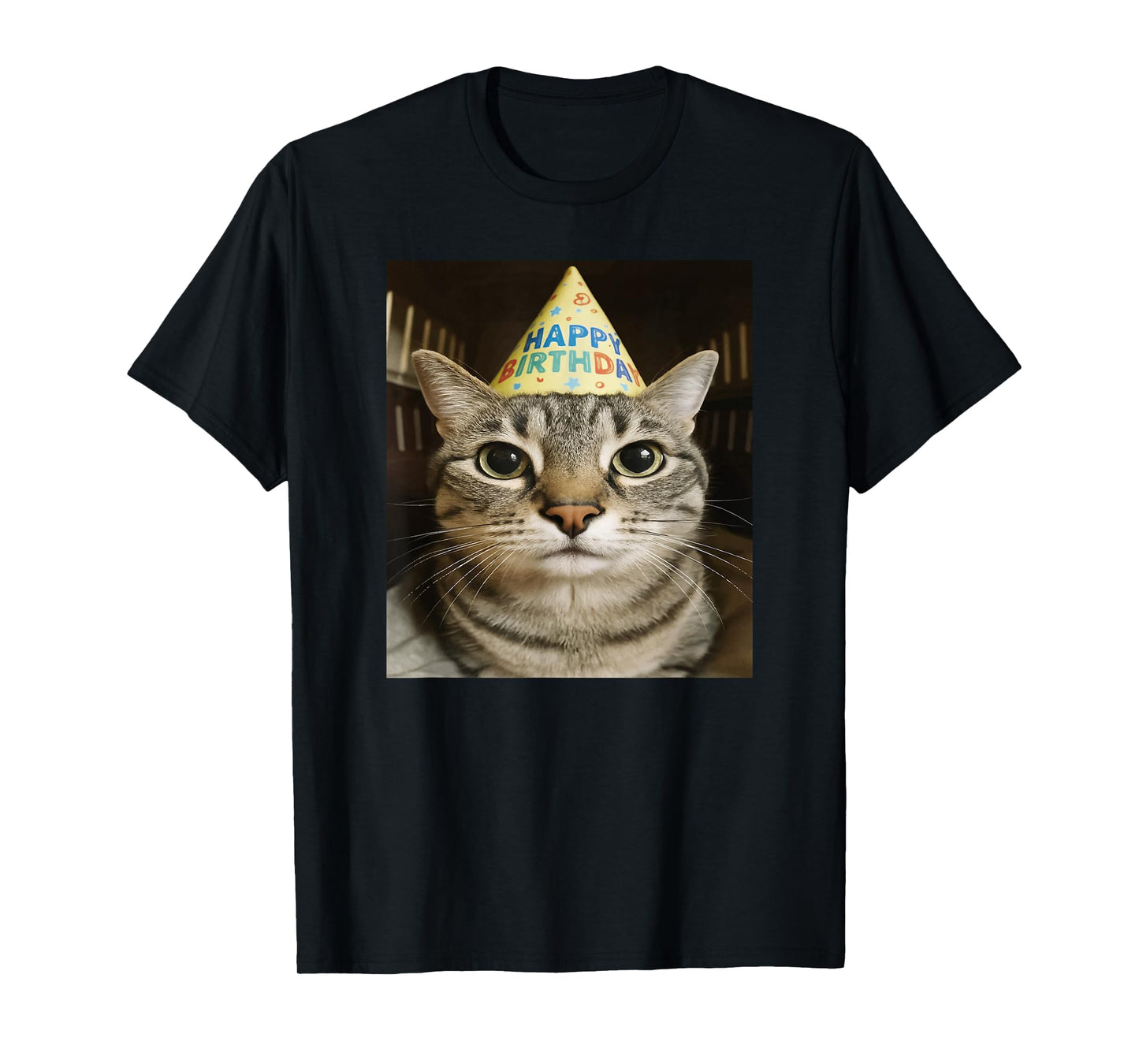 Funny Staring Meme Cat Birthday Greeting Adults, Boys, Girls T-Shirt