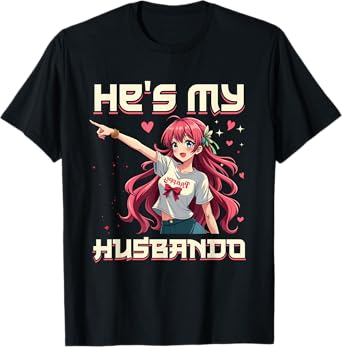 He's My Husbando She's My Waifu Anime Couples Matching T-Shirt