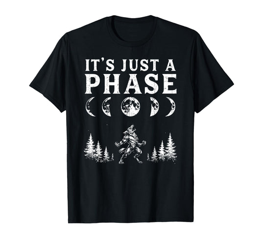 Werewolf Only One Phase Spell Werewolf Lycan Halloween Moon T-Shirt