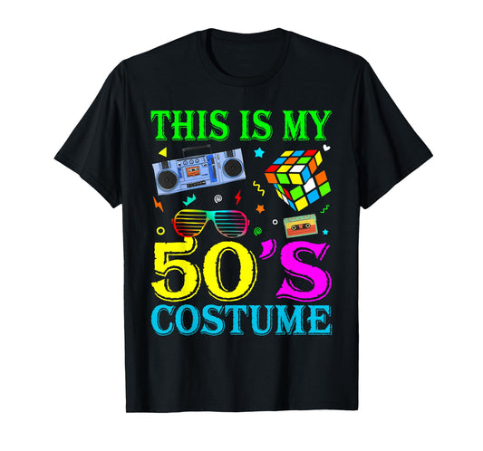 Vintage Matching Halloween 1950s This Is My 50's Costume T-Shirt