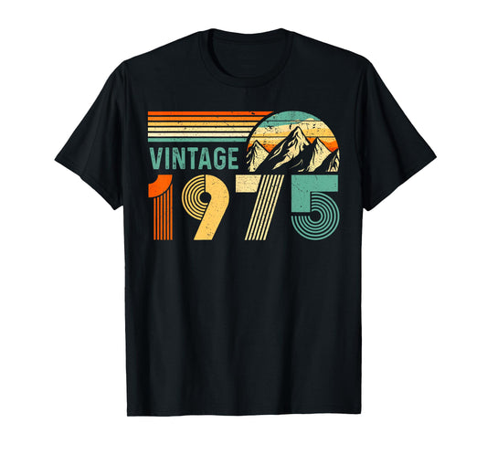 Vintage Birthday Retro 75 Birthday 50th 1975 For Men Women T-Shirt