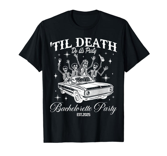 Til Death Do Us Party Retro Halloween Bachelorette Matching T-Shirt