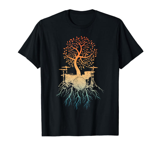 Cool Drum Set Art For Men Women Drummer Music Drumming Lover T-Shirt