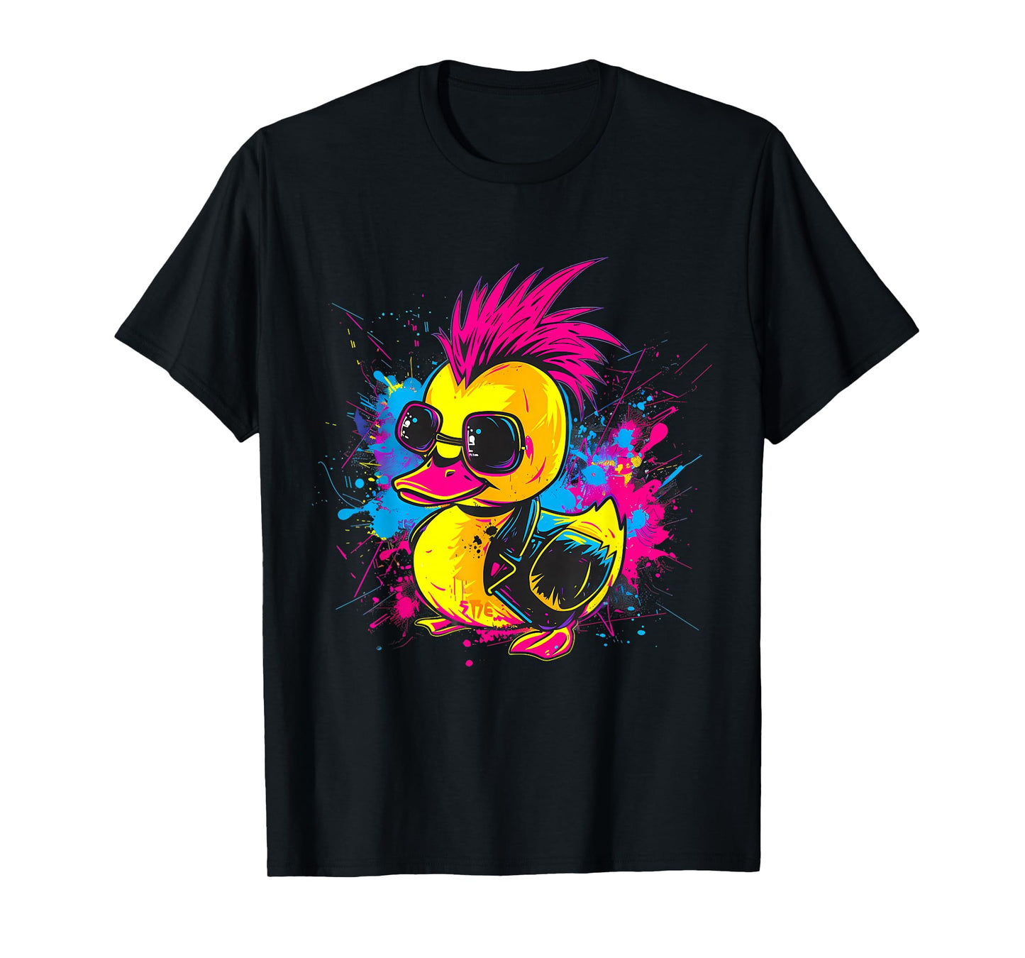 Rubber Duck Punk Rock Watercolor Rubber Duckling Duck Lover T-Shirt