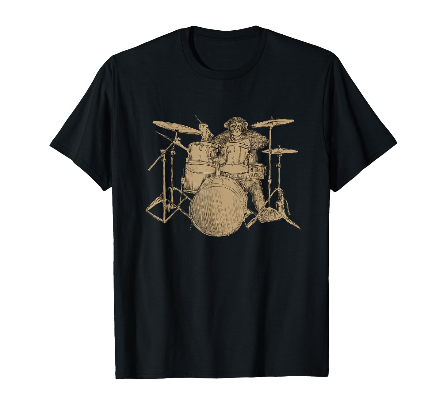 Drummer Shirt Men Monkey Lover Gift for Drummer Musician T-Shirt