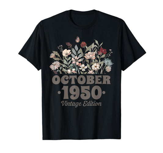 October 1950 Vintage Edition 75 Years Old 75th Birthday T-Shirt