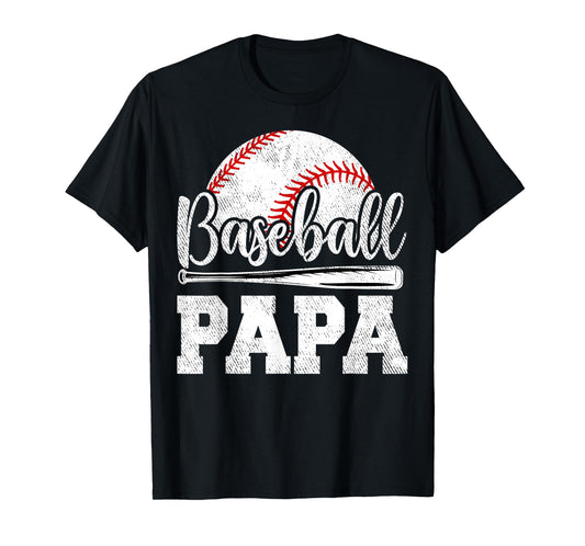 Baseball Papa Baseball Player Game Day Father's Day T-Shirt