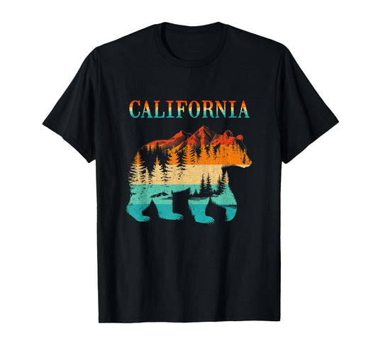California Bear Vintage Retro Nature Hiking Souvenir T-Shirt