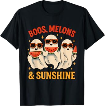 Boos, Melons & Sunshine - Ghosts with Watermelon Slices T-Shirt