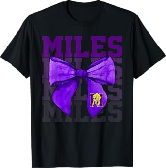 Miles College Bow Vintage Athletics Girls Women T-Shirt