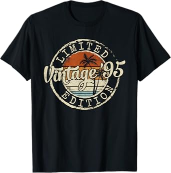 Vintage 1995 30th Birthday Gifts For Men Women 30 Year Old T-Shirt