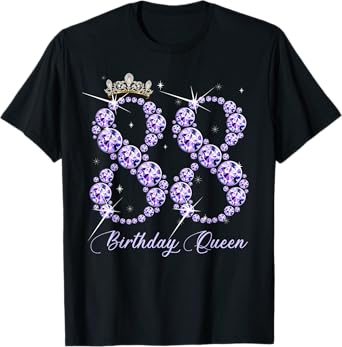 88 Year Old Its My 88th Birthday Queen Diamond Heels Crown T-Shirt