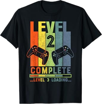 Level 2 Complete Gamer Gift 2 Years Wedding Anniversary T-Shirt