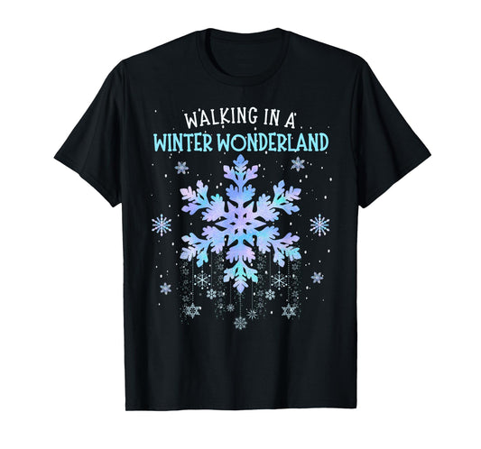 Let It Snow Xmas Winter Holidays Family Women Kids Walking In A Winter Wonderland Tie Dye Snowflake Christmas Unisex-Adults & Kids T-Shirt