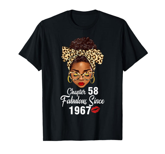 Chapter 58 Fabulous Since 1967 58th Birthday Women Leopard T-Shirt