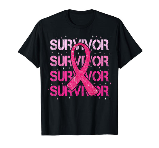 Survivor Pink Ribbon Breast Cancer Awareness T-Shirt