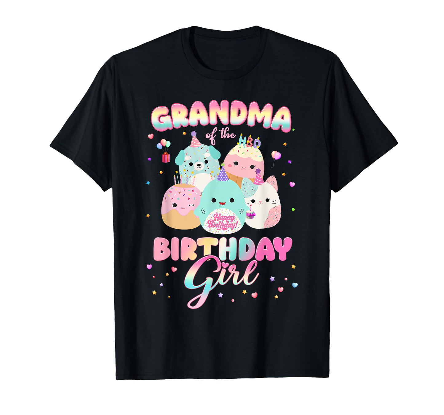 Birthday Family Squish Squad Grandma Of The Birthday Girl T-Shirt