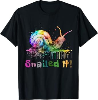 Cool Snail Rainbow Colors Snailed It for Men Women Children T-Shirt