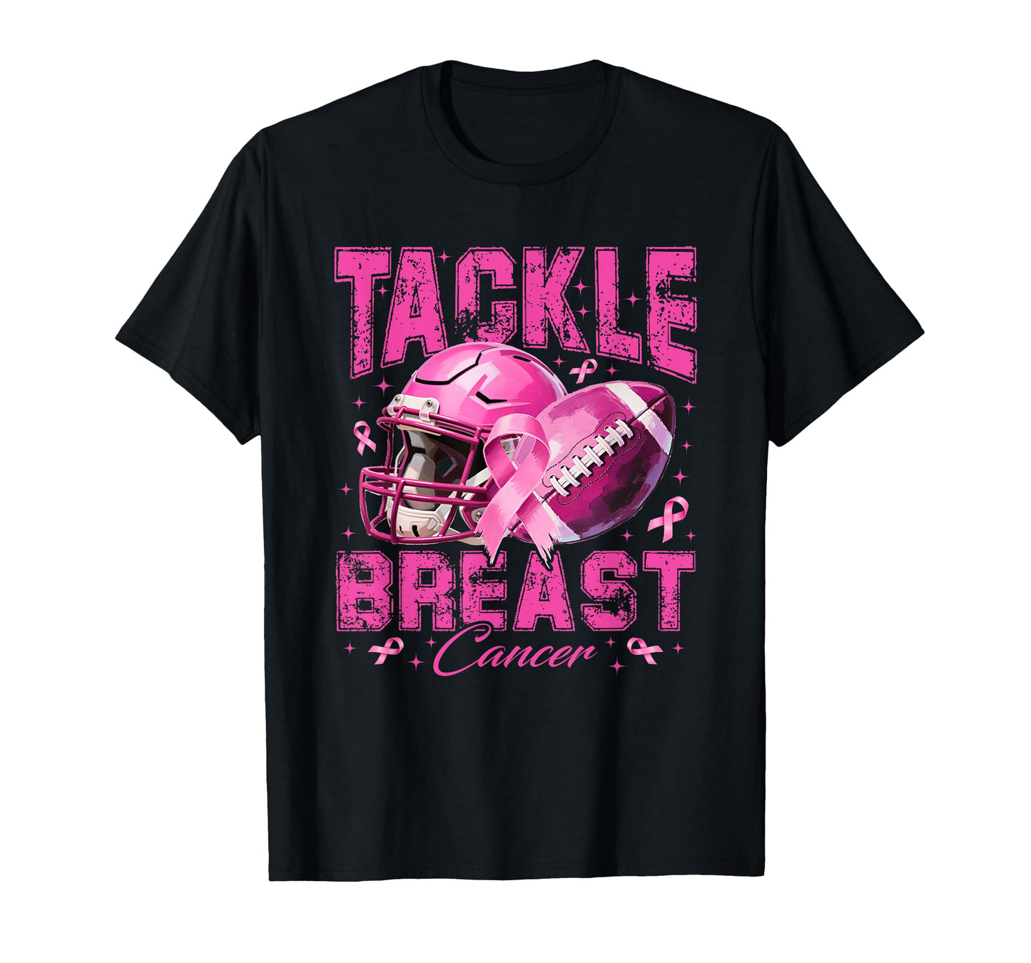 Tackle Breast Cancer Football Pink Breast Cancer Awareness T-Shirt