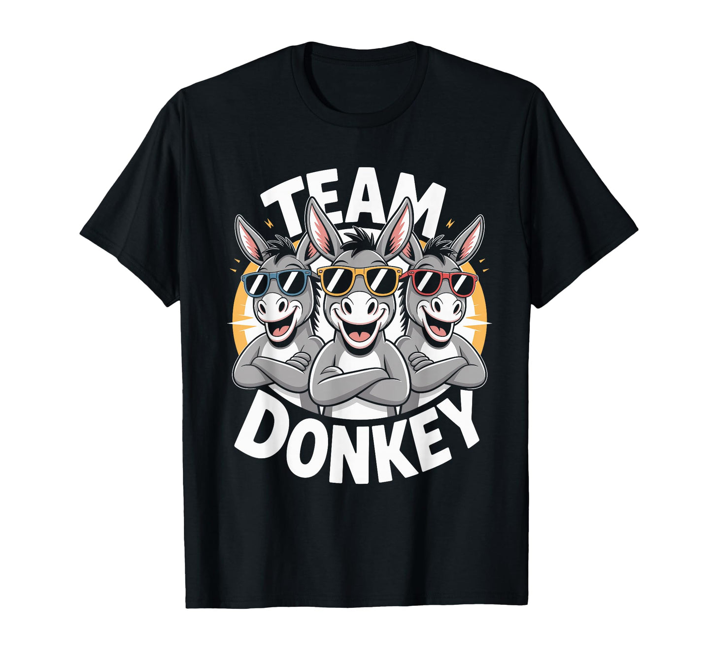 Donkey Team Funny Cartoon HEE-Haw Farm Birthday Party T-Shirt