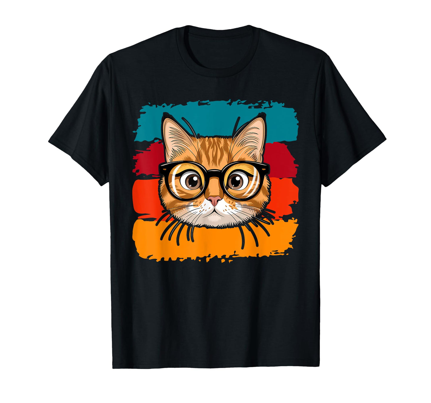 Cool Cat Head Wearing Spectacles Costume for Cats Lovers T-Shirt
