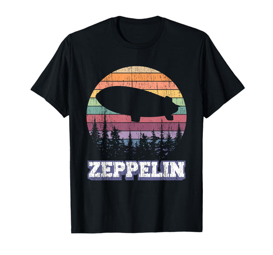 Vintage Zeppelin Funny Sunset Airship Pilot Dirigible Lovers T-Shirt