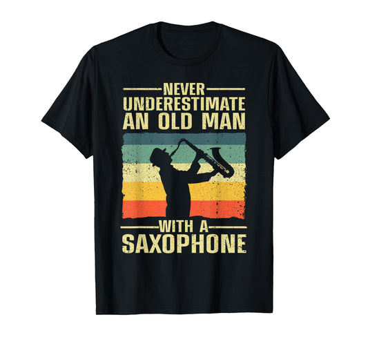 Funny Saxophone Design For Men Dad Orchestra Saxophone Lover T-Shirt