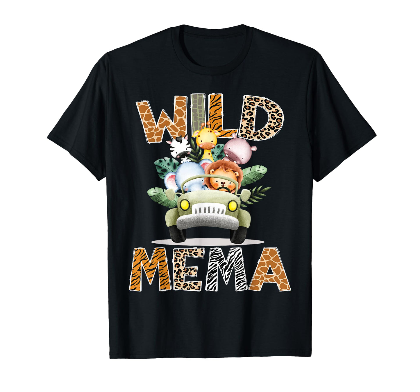 Wild Mema Safari Jungle Animals 1st Birthday Truck T-Shirt