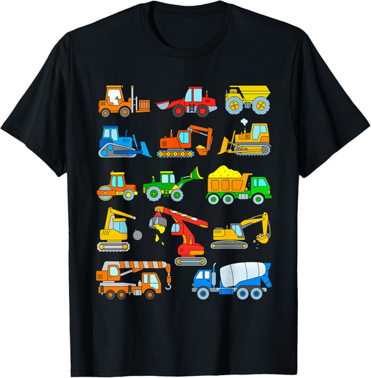 Construction Excavator for Boys Girls Men and Women T-Shirt