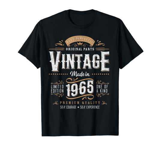Vintage 1965 60th Birthday Gifts Women Men 60 Year Old T-Shirt