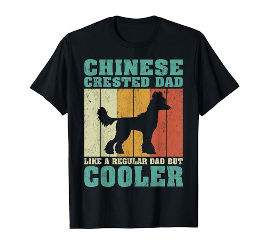 Mens Vintage Chinese Crested Dad Like A Regular Dad Father's Day T-Shirt