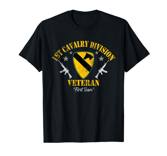 Vintage 1st Cavalry Division Veteran Patriotic Veterans Day T-Shirt