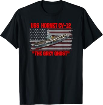 Veterans Day Aircraft Carrier USS Hornet CV-12 Warship Dad T-Shirt
