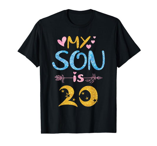 Mother Father Mom Dad Happy Birthday My Son Is 20 Years Old T-Shirt
