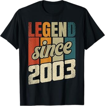 22nd Birthday Man Woman 22 Years 2003 Decorative Funny Gift T-Shirt