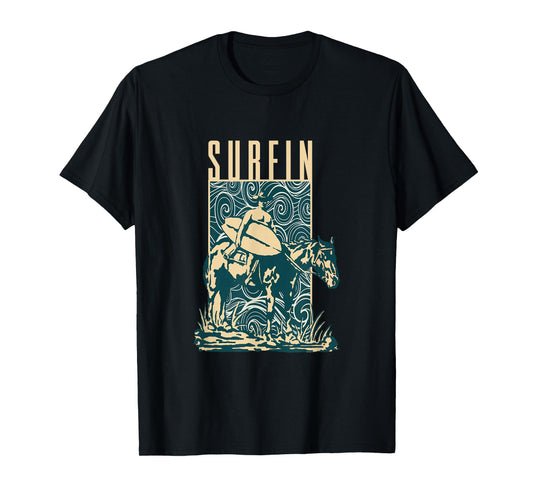 Surfin | Cowboy Cowboy With Surfboard | Surfing Surfer T-Shirt